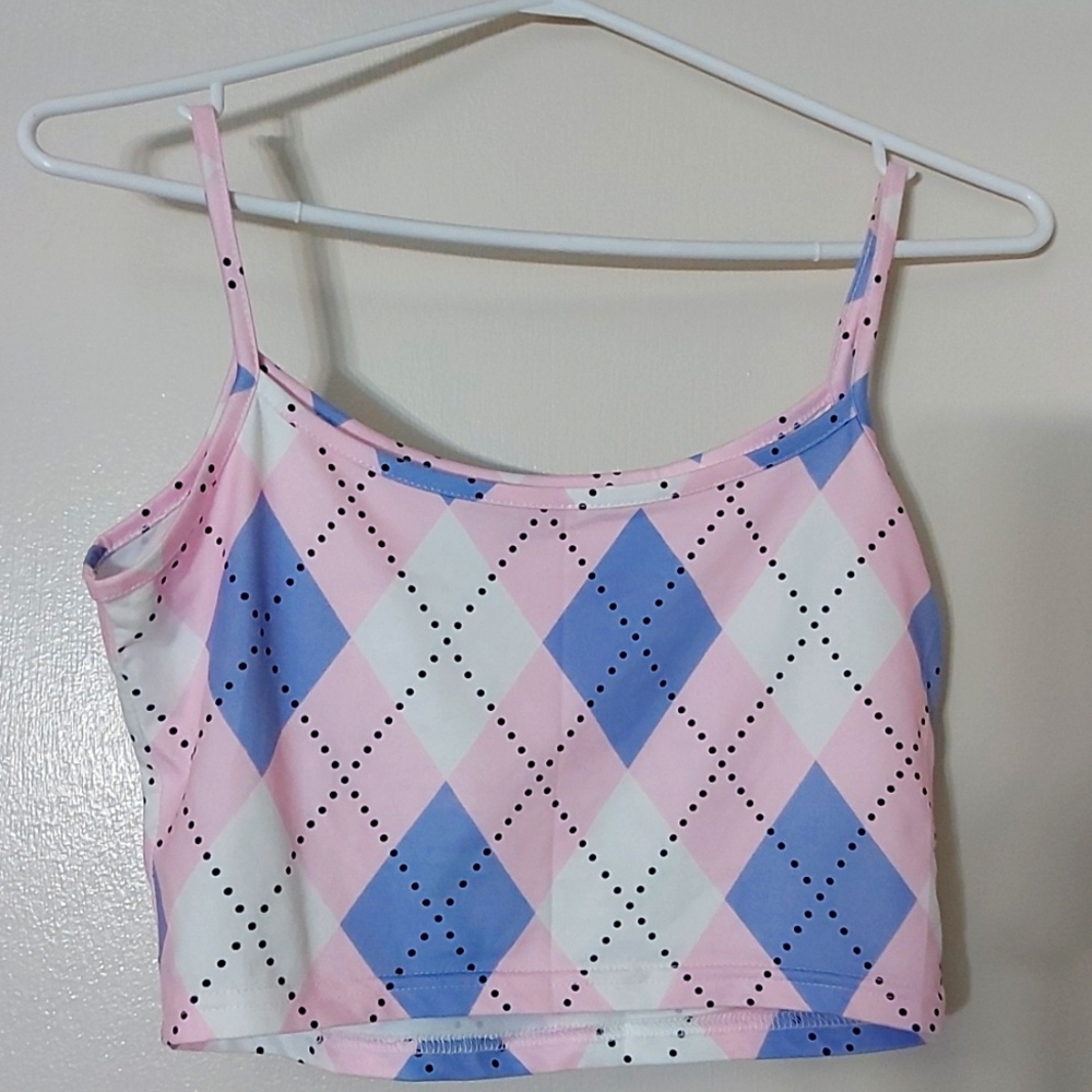 ShEIN Plaid Top/Barbie Core/Cropped/Sexy/Sz 4/NWOT